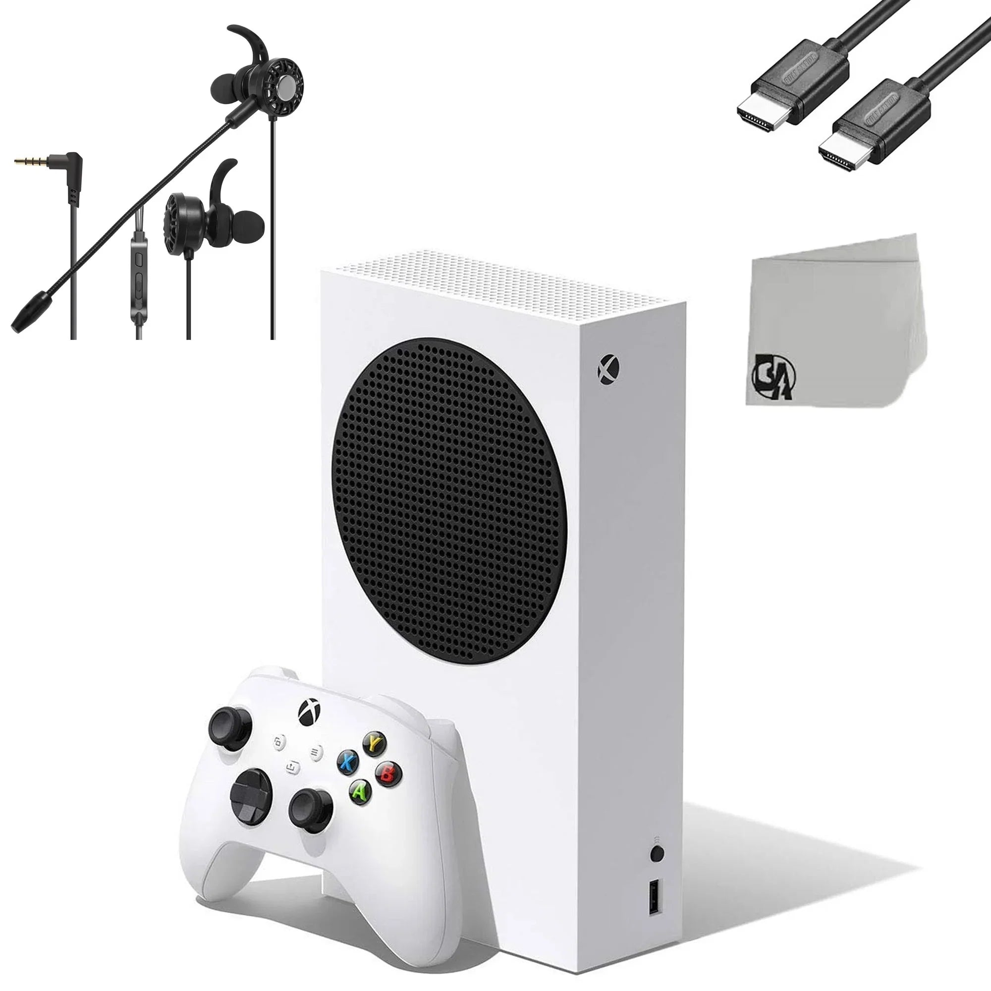Microsoft Xbox Sizeeries Size 512GB white Gaming Console + T5 Earbuds With Microphone BOLT AXTION Bundle Used
