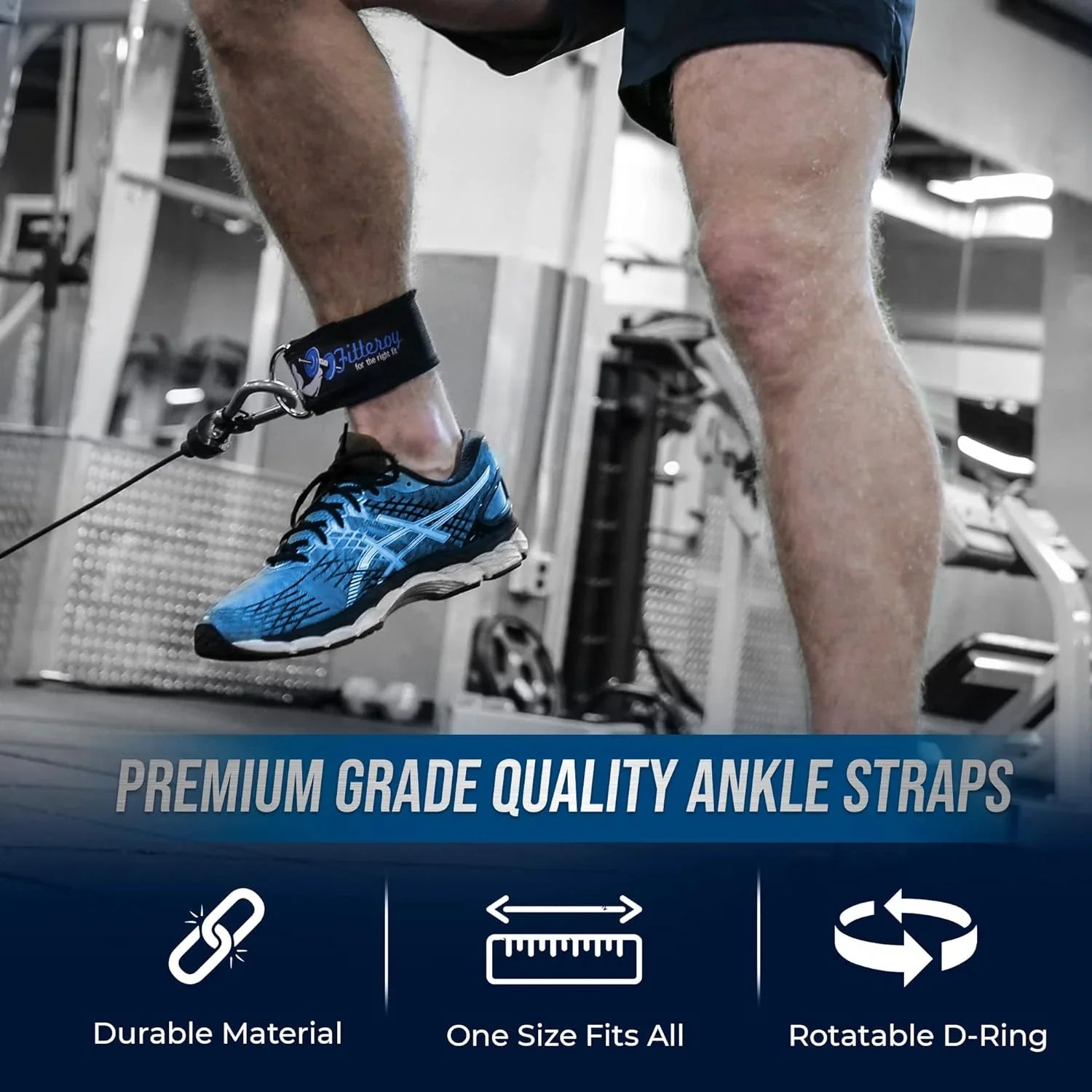 Gym Ankle Sizetrap For Cable Machine - Exercise And Fitness Workout Sizetrap With Neoprene Padding Attachments For LAT Pull Down Machine, Cable Home Gym And Resistance Bands