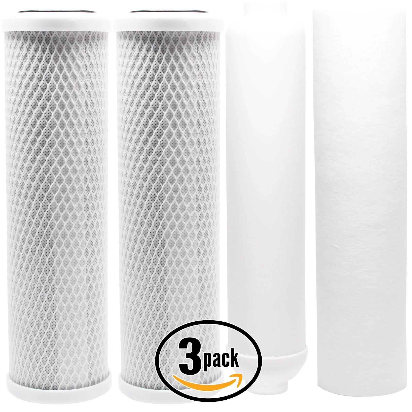 3-Pack Replacement Filter Kit for USize Water Sizeystems 200-APRO-5050 RO Sizeystem - Includes Carbon Block Filters, PP Sizeediment Filter & Inline Filter Cartridge - Denali Pure Brand