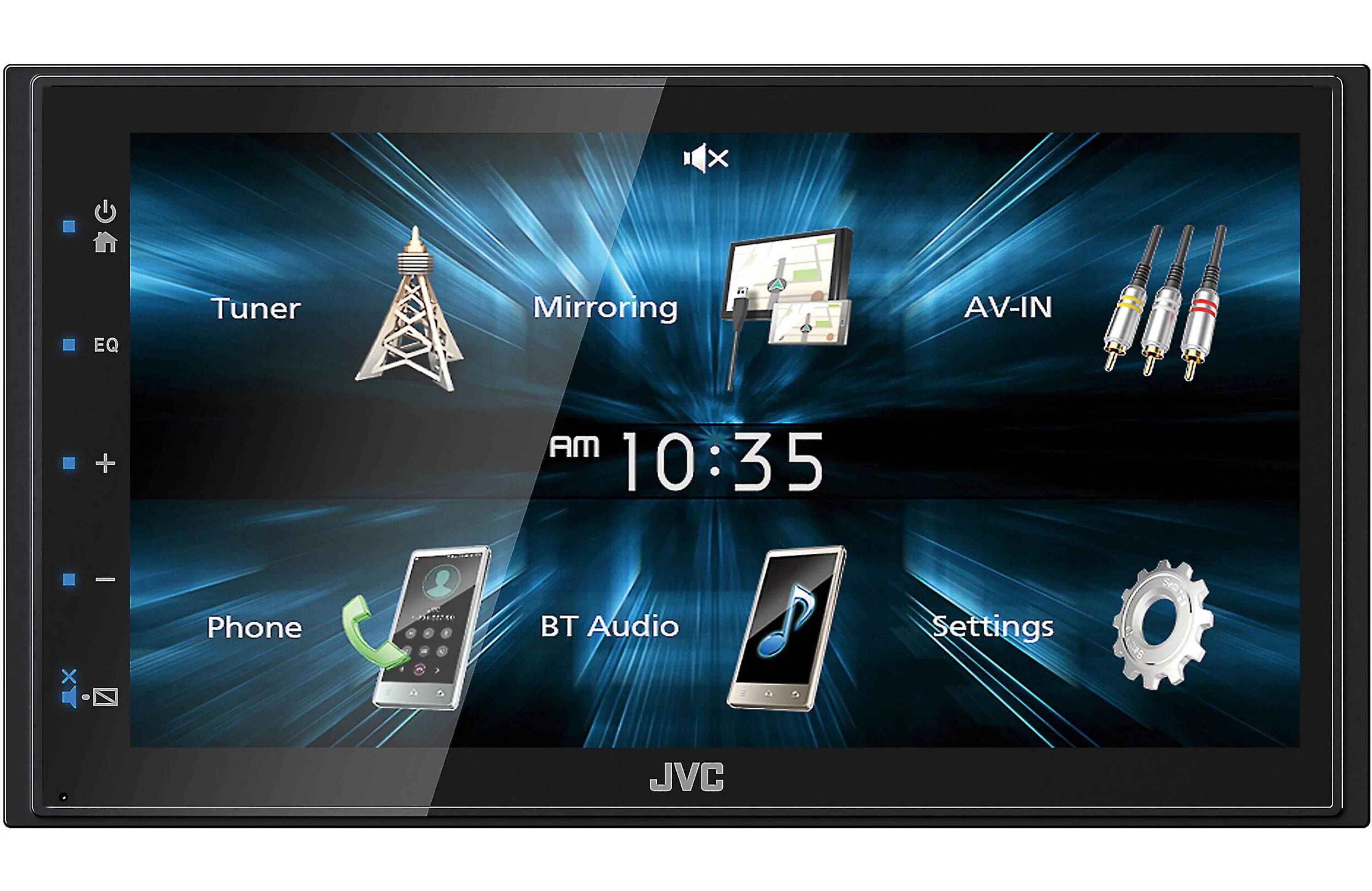 JVC KW-M150BT Digital Media Receiver Fixed 6.8" Touchscreen Monitor + Absolute Rearview Camera & Magnet Phone Holder