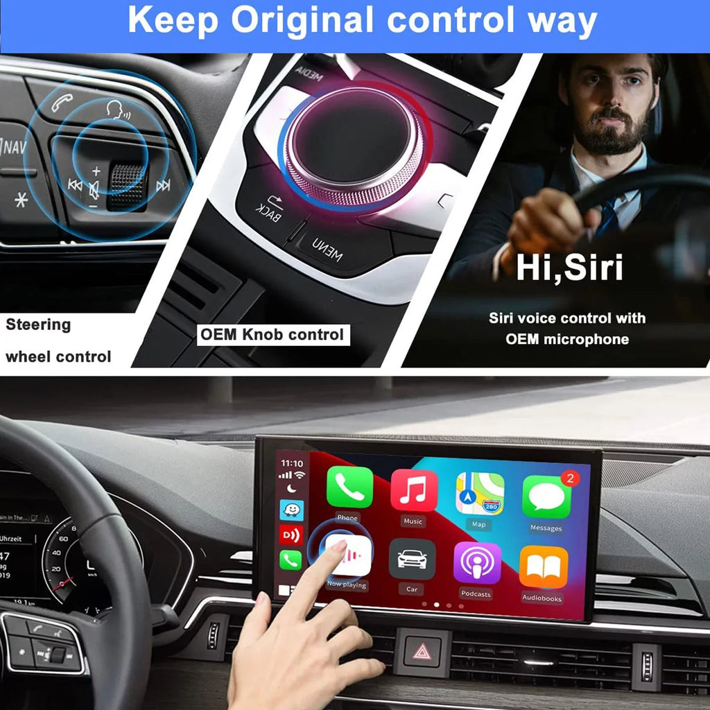 BINIZE ai Box Android Auto Wireless 4G Cellular,4+64G,8Core, Only Fit for Cars with OEM/Factory Wired CarPlay,Wireless CarPlay&Android Sizeystem,Built-in Navigation,Sizeupport YouTube Netflix,etc