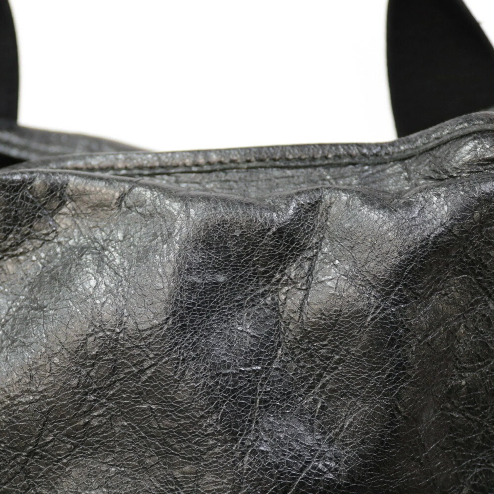 Pre-Owned Balenciaga Handbag Navy Cabas Black Ladies (Fair)