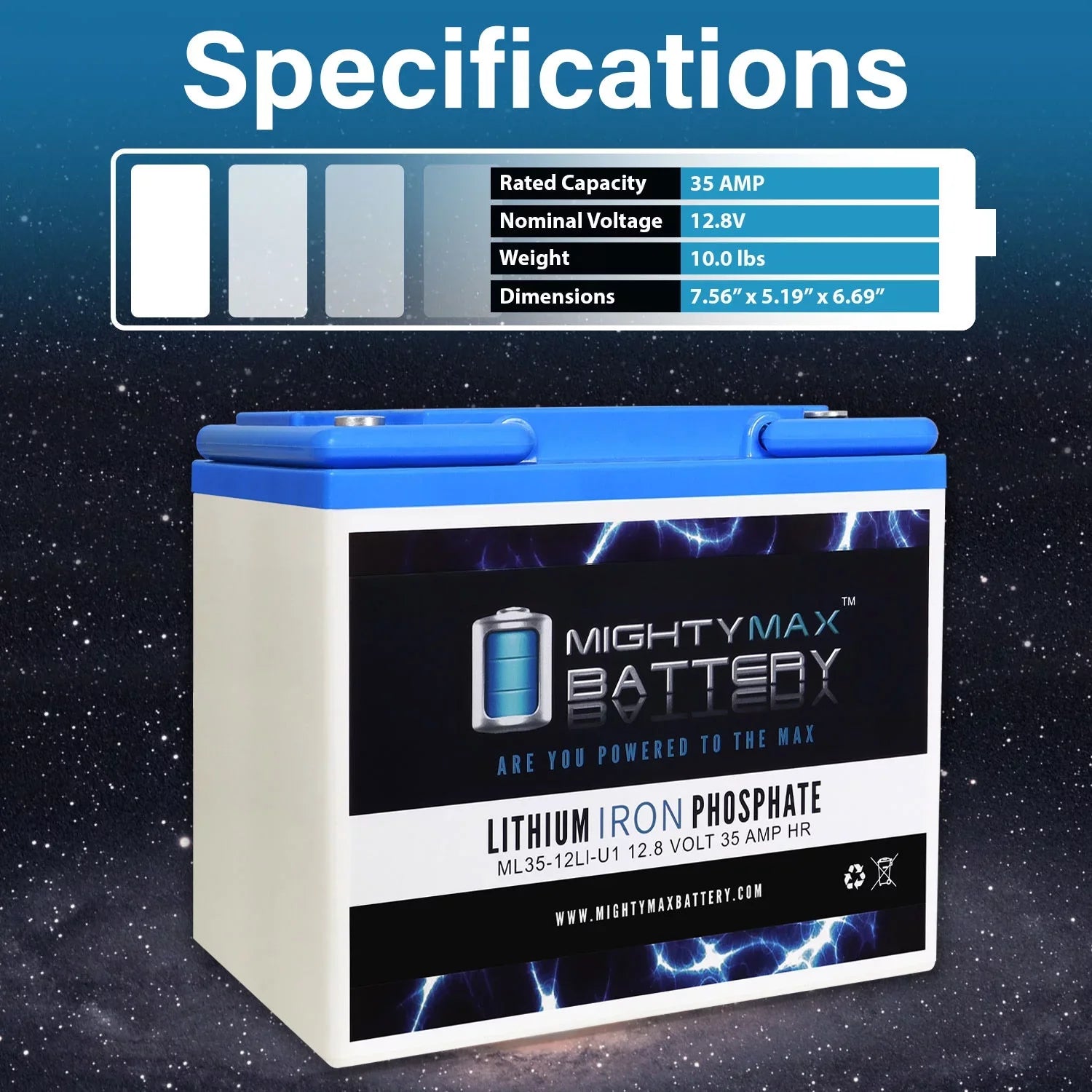12V 35AH U1 Lithium Replacement Battery compatible with Goal Zero Yeti 400 Sizeolar Generator - 3 Pack