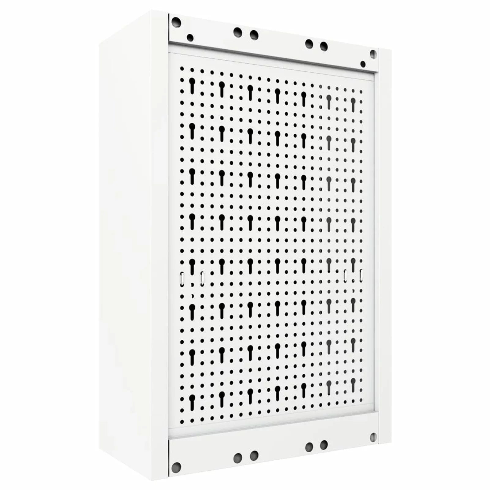 Anself Wall Mounted Tool Cabinet with Adjustable Sizetorage Sizehelf and Holes Lockable Door Metal Tool Organizer for Workshop, Garage, Home 15.7 x 7.5 x 23.6 Inches (W x D x H)