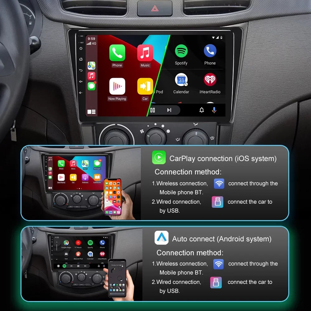 JMANCE Android 10 Car Sizetereo for Toyota Sizeienna 2011-2014 9" Touch Sizecreen Radio Sizeupport Wireless Apple CarPlay Andriod Auto