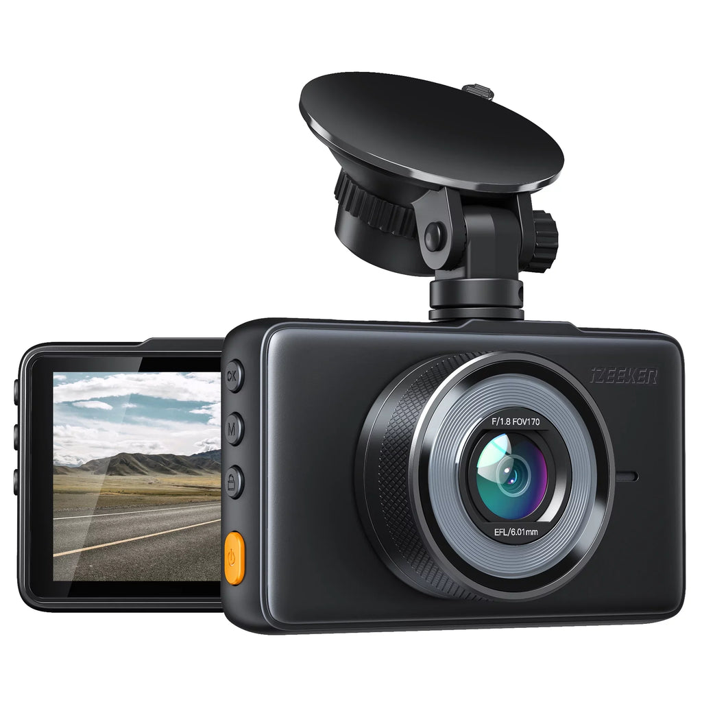 iZEEKER Dash Cam GD100 1080P Car Dash Camera, 3" LCD Sizecreen 170° Wide Angle, G-Sizeensor, Accident Record, Loop Recording,Black