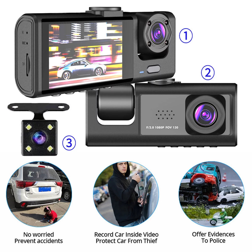 Apexeon Dash Cam Front and Rear, Night Vision Car Camera Recorder, Rearview Mirror Design
