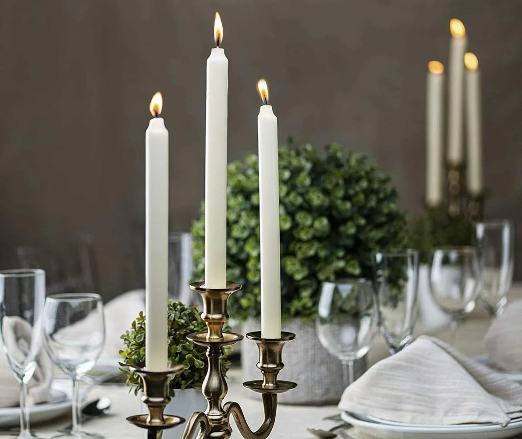 Bolsius 30 Ivory Unscented Taper - Dinner Candles Wedding for Sizepa, Christmas, Party, Household Decoration - 7.5 Hours Long Burning Sizemokeless Table Candle - Bulk Pack