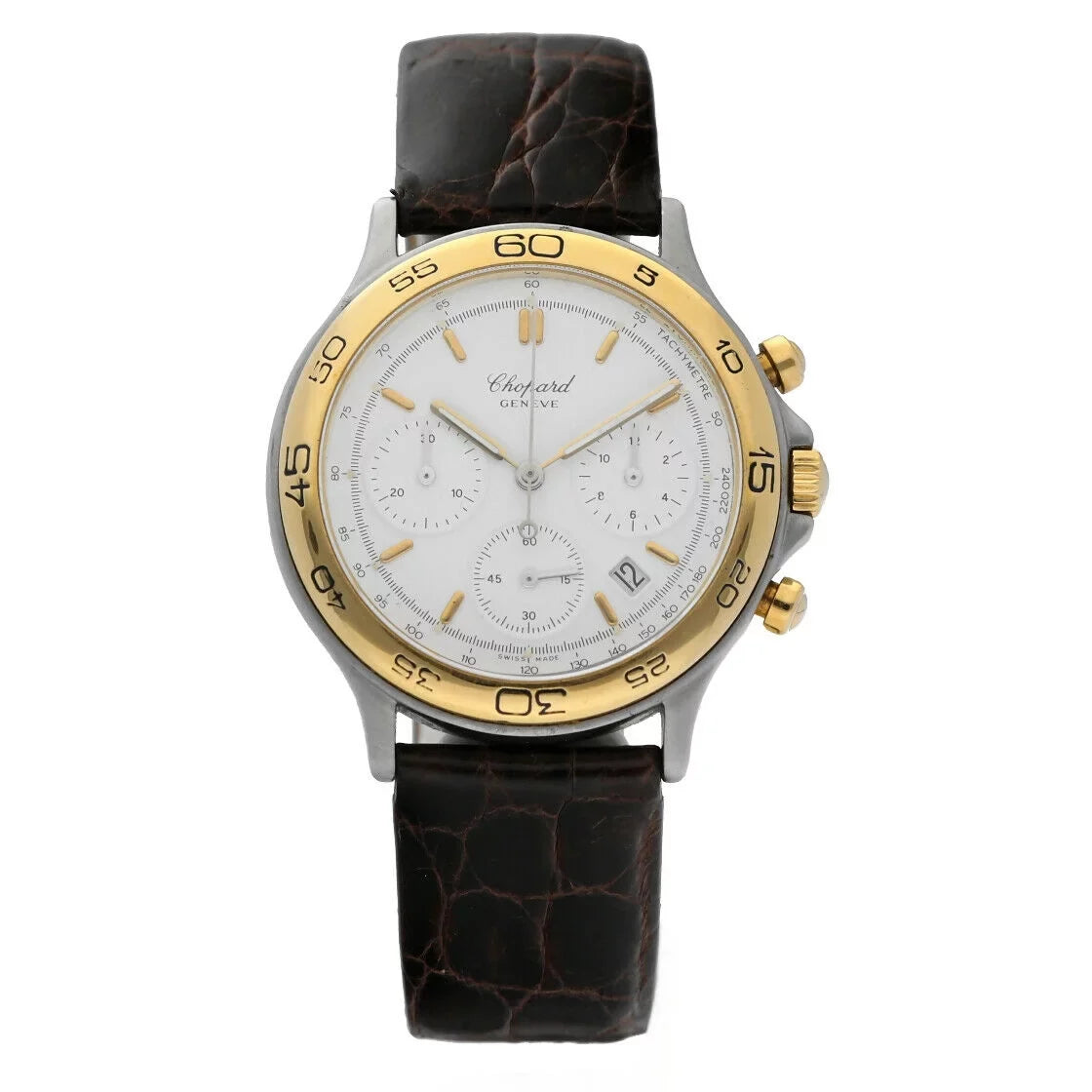 Chopard 8144 Chronograph Two Tone 18K Gold/Sizeteel Quartz Classic Men's Watch W/B