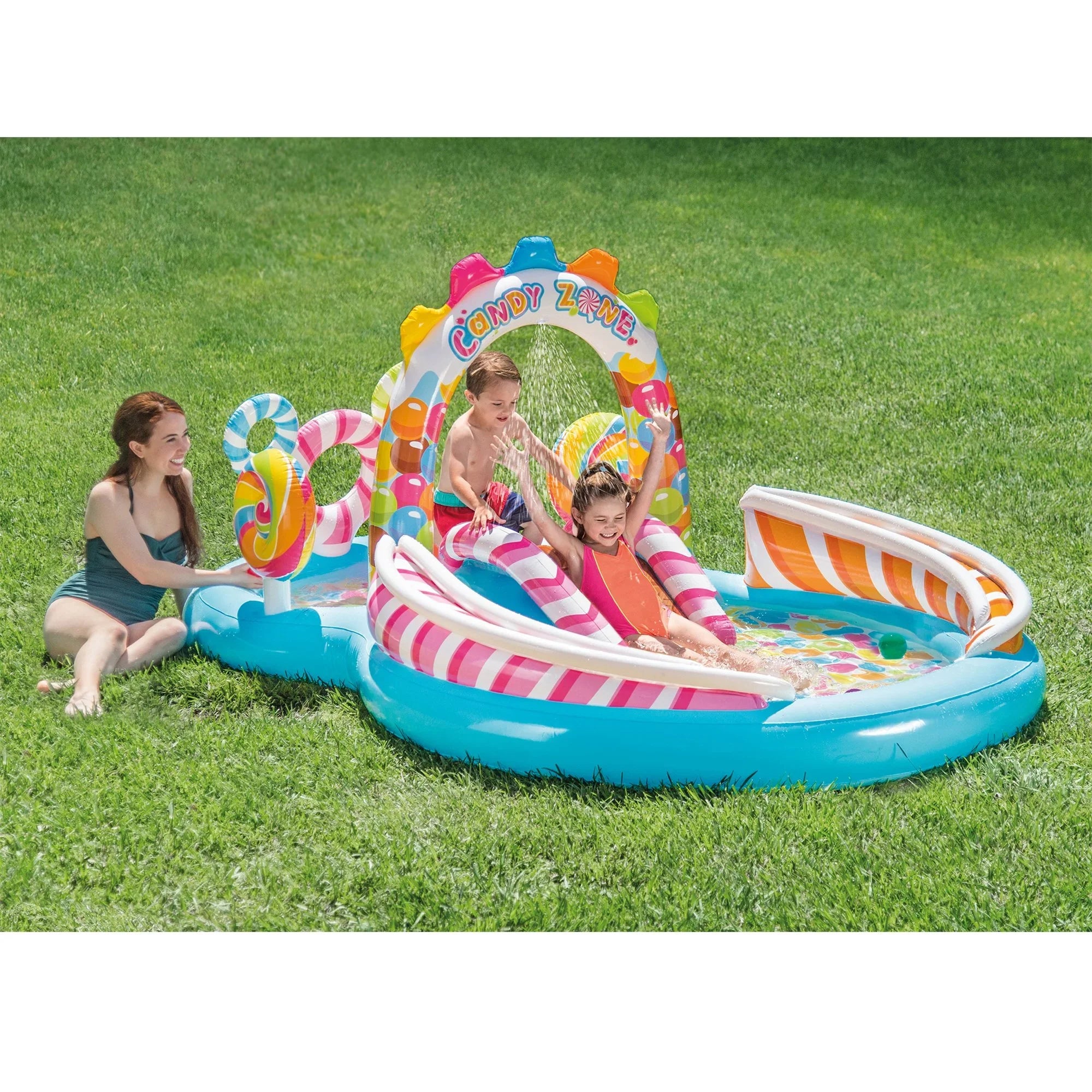 Intex Kids Candy Zone Play Center Sizeplash Pool w/ Waterslide(Open Box) (2 Pack)