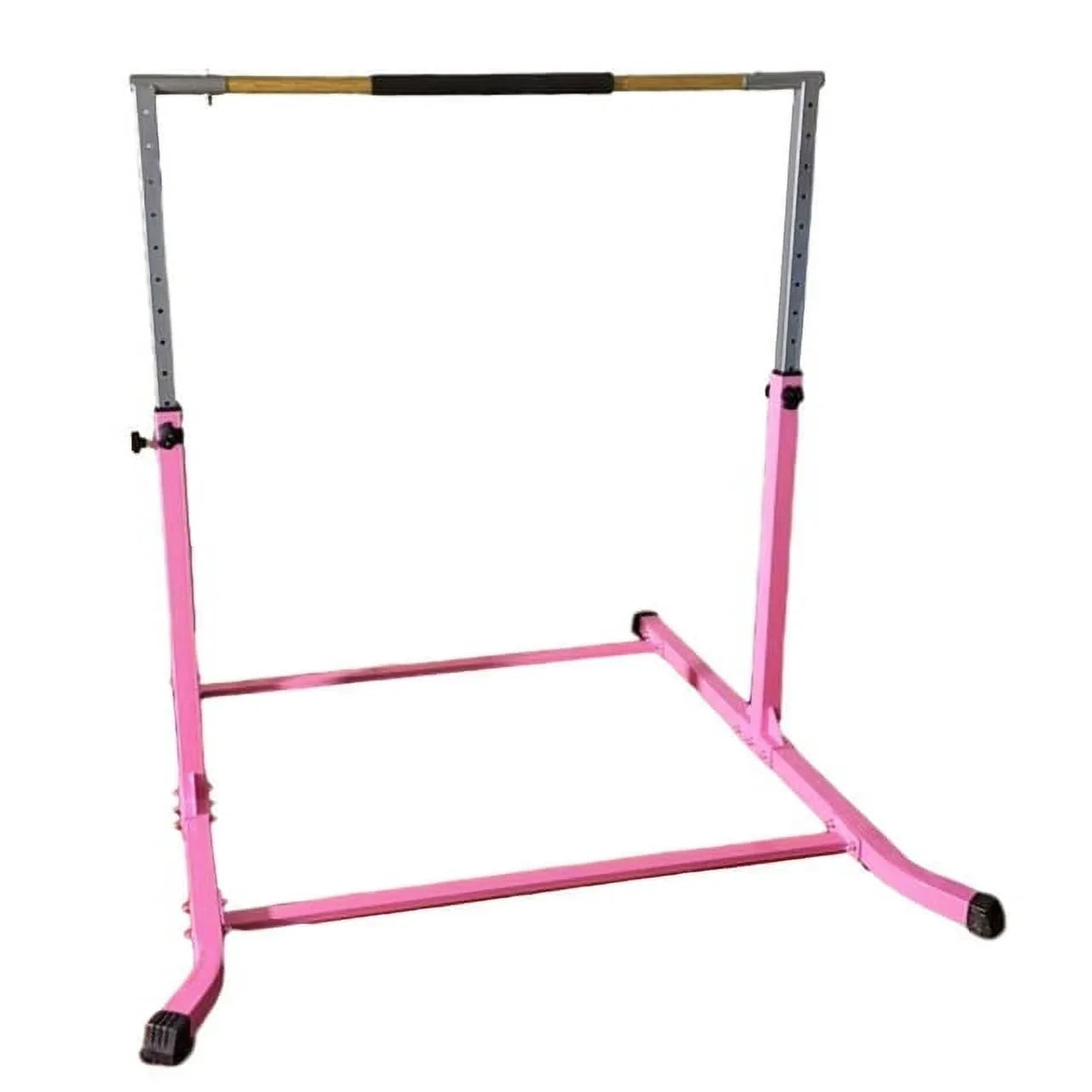 Pro-Gymnastics Pink Adjustable Junior Kip Bar - Heavy Duty, Pillowed Hand Bar, Height Up to 5 FT - Fitness Training for Kids