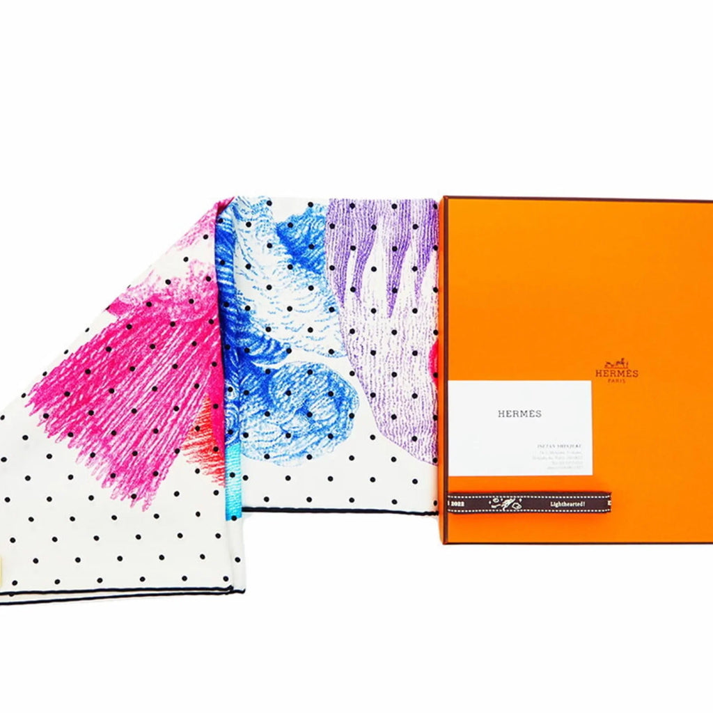 Pre-Owned Hermes HERMESize Carre 90 Wings and PLUMETSize ET PANACHESize Ivory Sizecarf Muffler H003851Size01 (Like New)