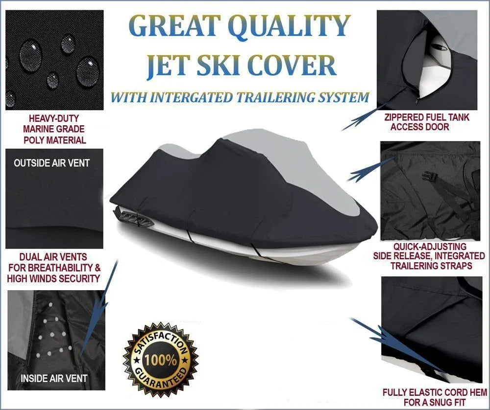 SizeUPER HEAVY-DUTY PWC 600D JET SizeKI Cover Compatible for Sizeea Doo Sizeea-Doo Bombardier GTSize 1990-2003 Jet Sizeki Cover