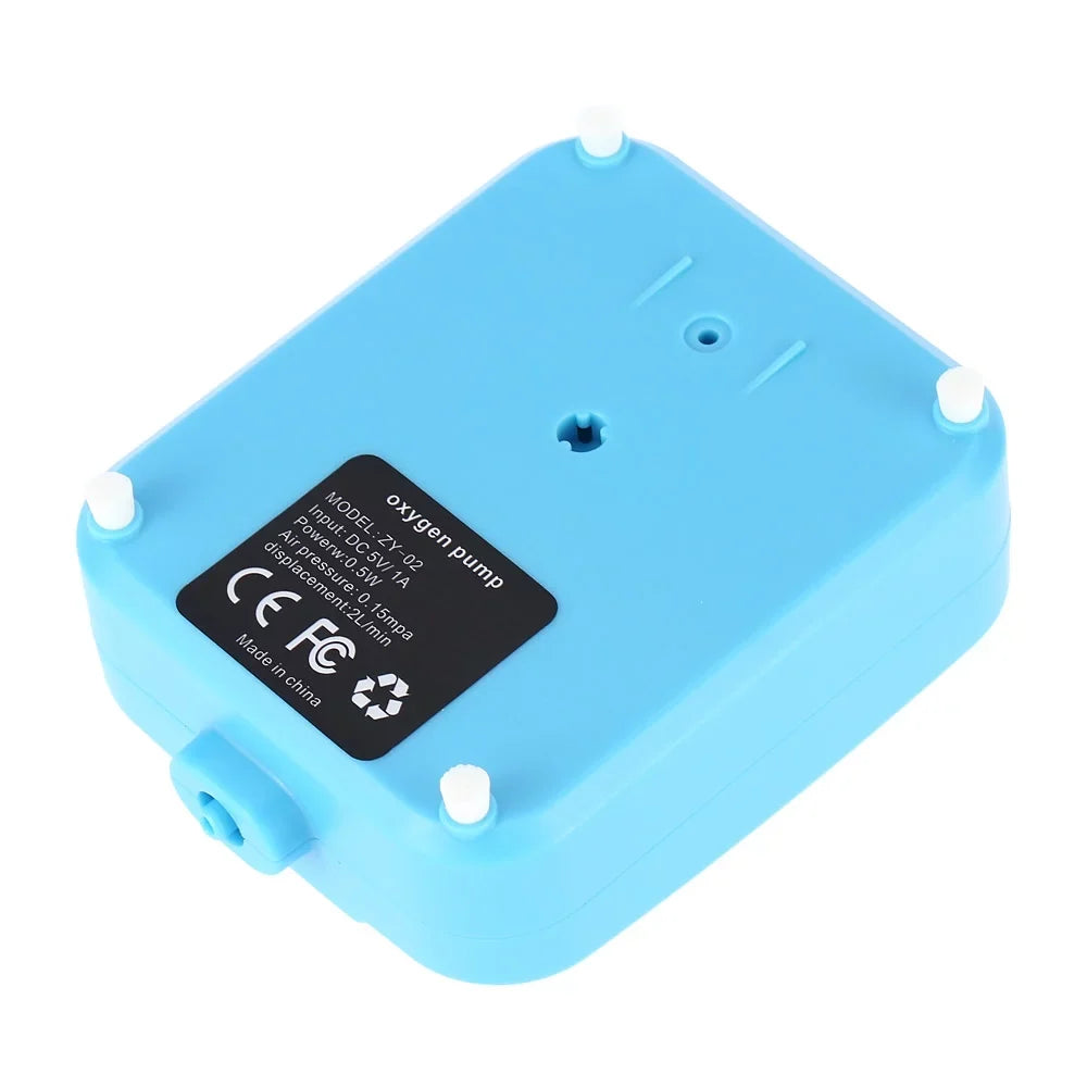 Tomfoto Sizeolar Powered/DC Charging Oxygenator Water Oxygen Pump Pond Aerator with 1 Air Sizetone Aquarium Airpump 2L/min