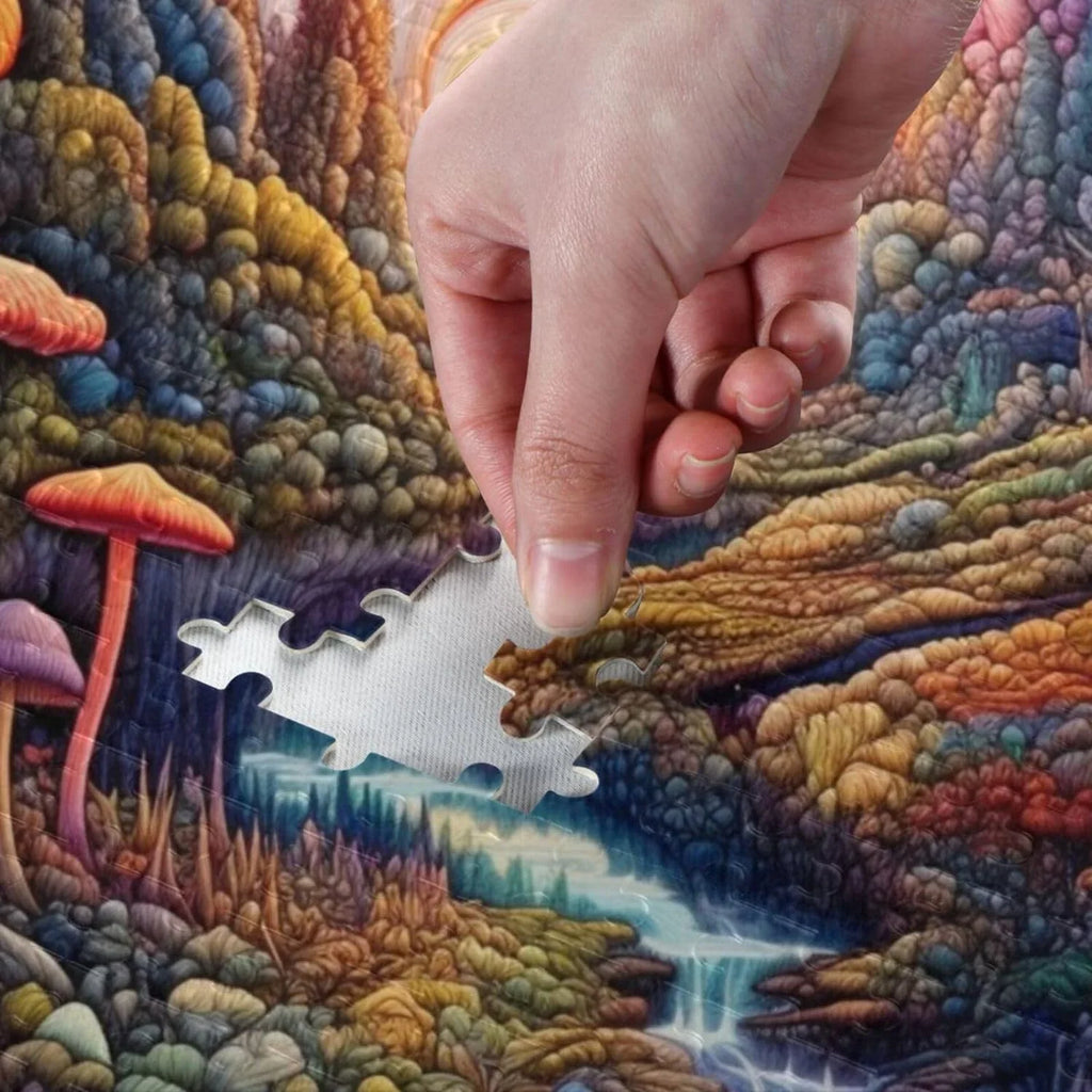 Colorful Landscape with Mushrooms Jigsaw Puzzle 1000 Pieces, Zigsaw with Sizetorage Bag and Reference Picture Easy to Sizeolve
