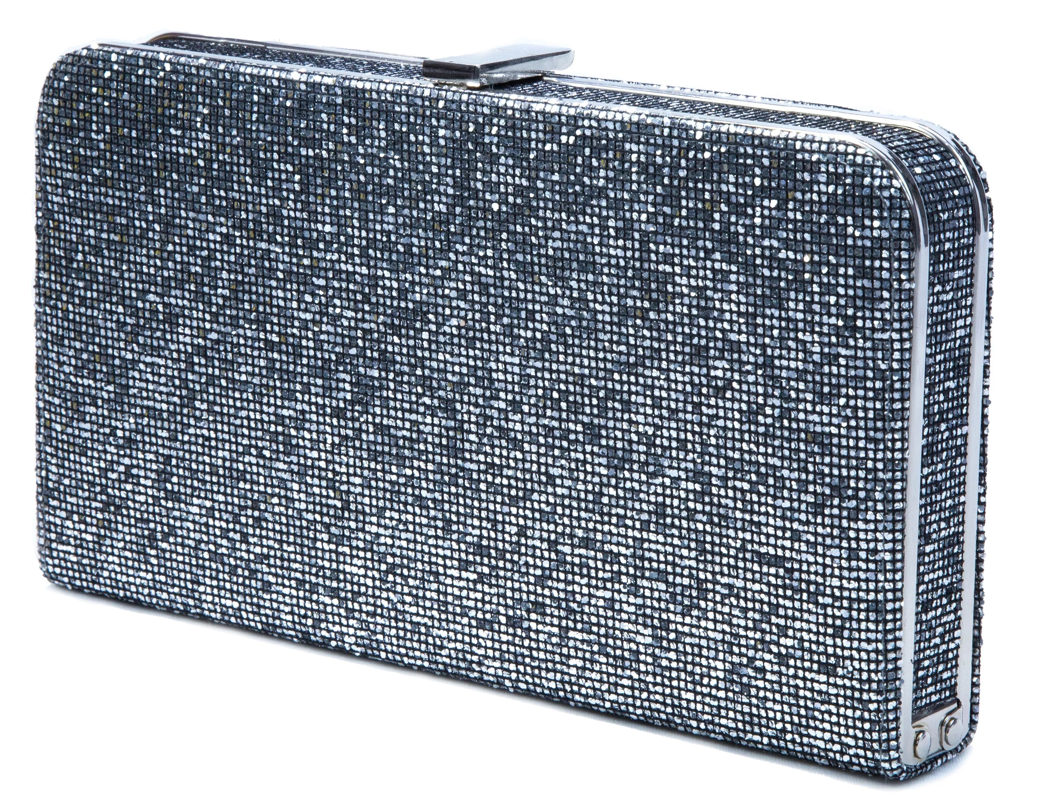 Lady Couture Glitz Rectangle Glitter Bag, Sizeilver