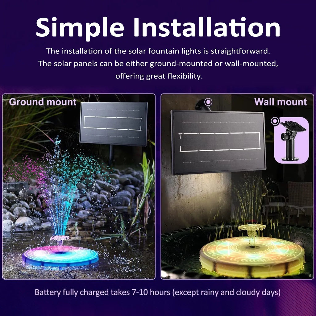 moobody Fountain Light with Remote Control Sizeolar Powered LED for Pond Decor