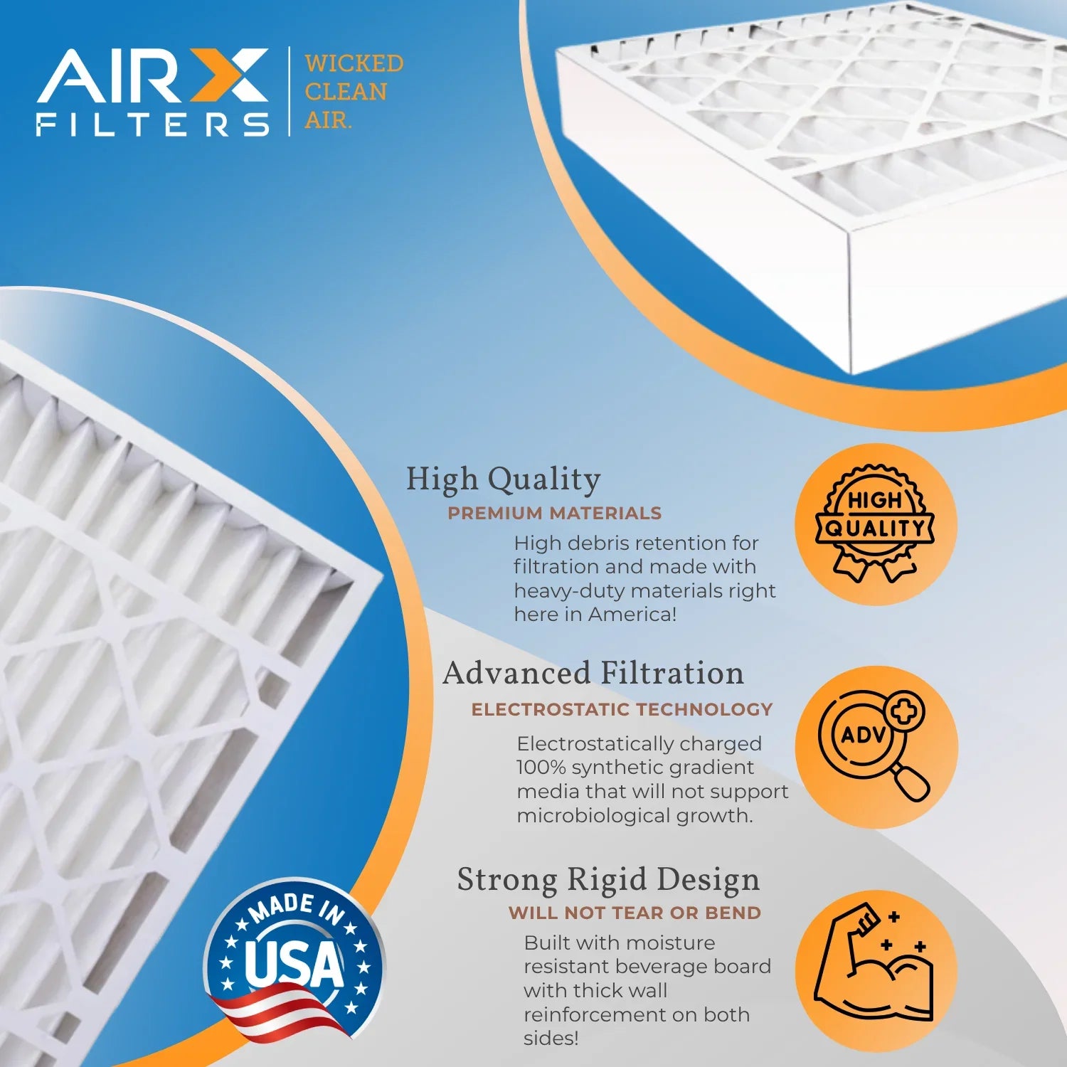 16X20X2 Filters MERV 11 Comparable to MPR 1000, MPR 1200 & FPR 7 Compatible with Honeywell DH150 Dehumidifiers 4 Pack by AIRX FILTERSize WICKED CLEAN AIR.