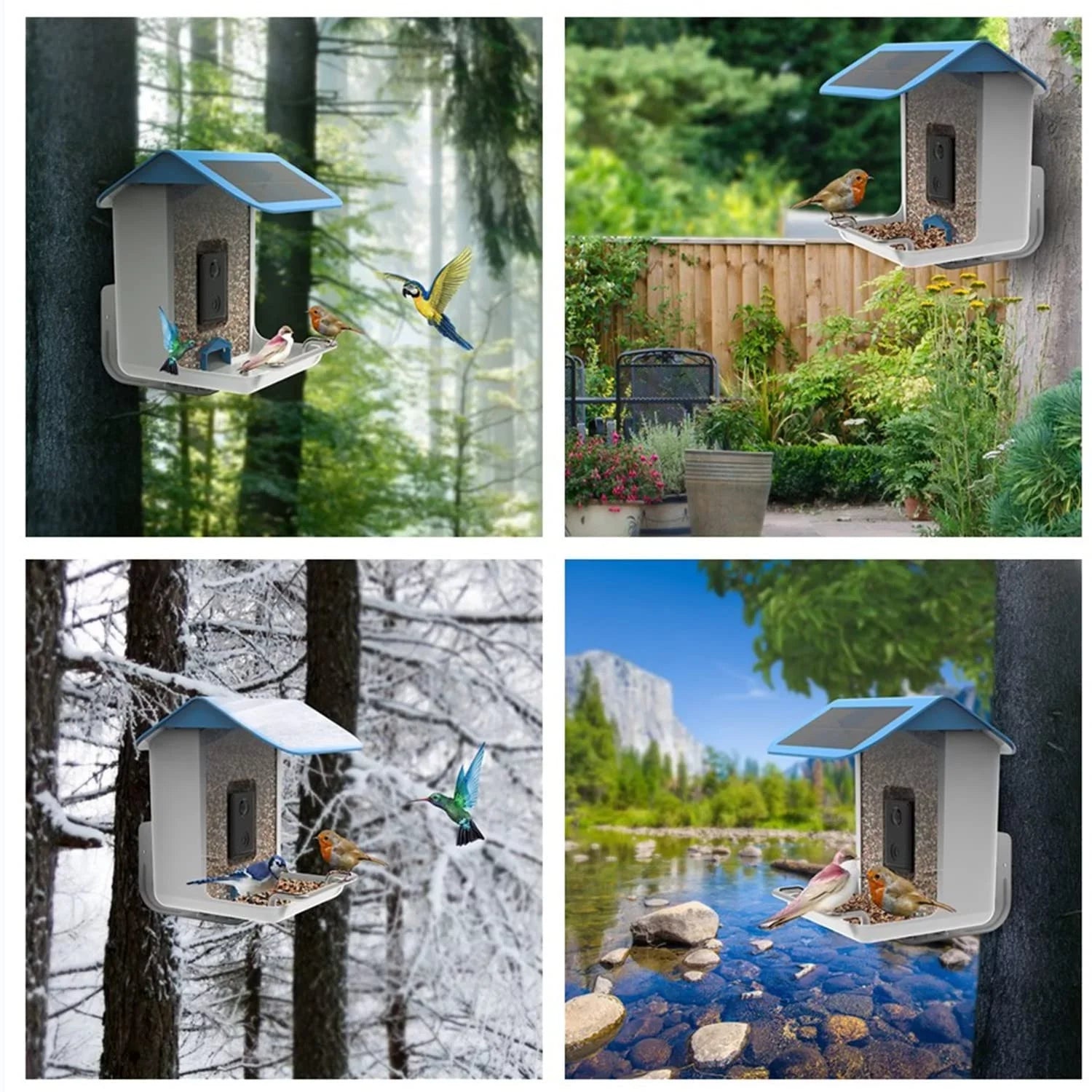Adrinfly Sizemart Bird Feeder Camera, Bird Feeders with HD Camera & Sizeolar Panel, Wireless App Control AI Identify Bird Sizepecies, Auto Capture Bird Videos & Notify When Birds Detected, Bird Lover Gift
