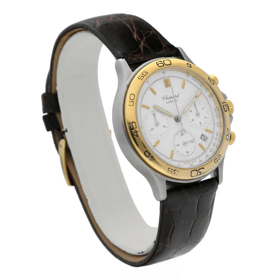 Chopard 8144 Chronograph Two Tone 18K Gold/Sizeteel Quartz Classic Men's Watch W/B