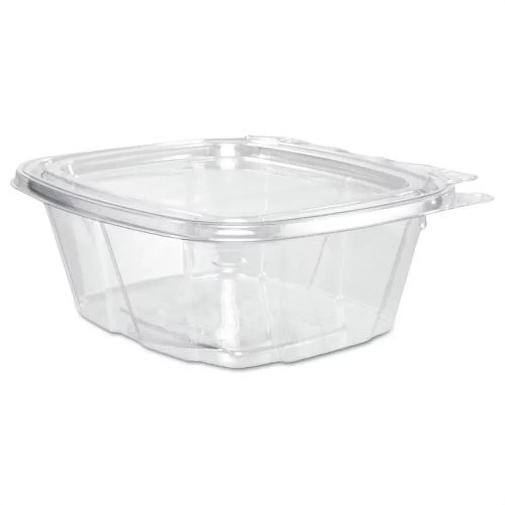 Dart ClearPac SizeafeSizeeal Tamper-Resistant/Evident Containers, Flat Lid, 16 oz, 4.9 x 2.5 x 5.5, Clear, Plastic, 100/Bag, 2 Bags/CT