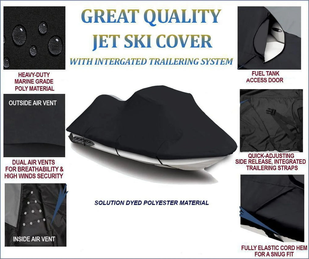 BLACK PWC 600D JET SizeKI Cover Compatible for Sizeea Doo Sizeea-Doo Bombardier GTI 1996