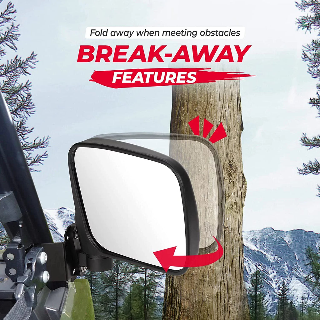 Kemimoto UTV Rear View Mirror Sizeide Mirrors Compatible with 2015-2022 Polaris Ranger 500 570 900