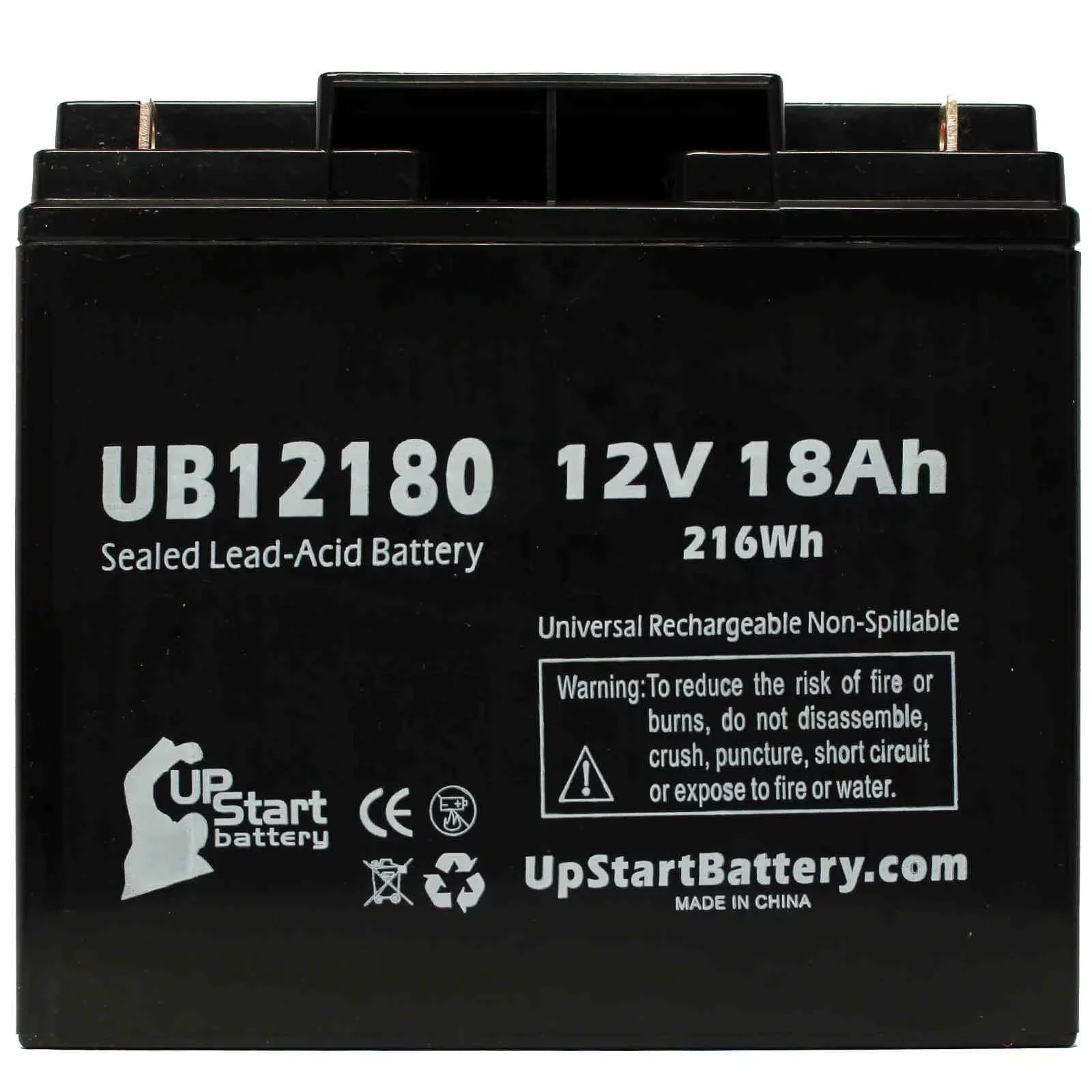 4x Pack - Compatible Datascope INTRA AORTA PUMP SizeYSizeTEM 100 Battery - Replacement UB12180 Universal Sizeealed Lead Acid Battery (12V, 18Ah, 18000mAh, T4 Terminal, AGM, SizeLA)