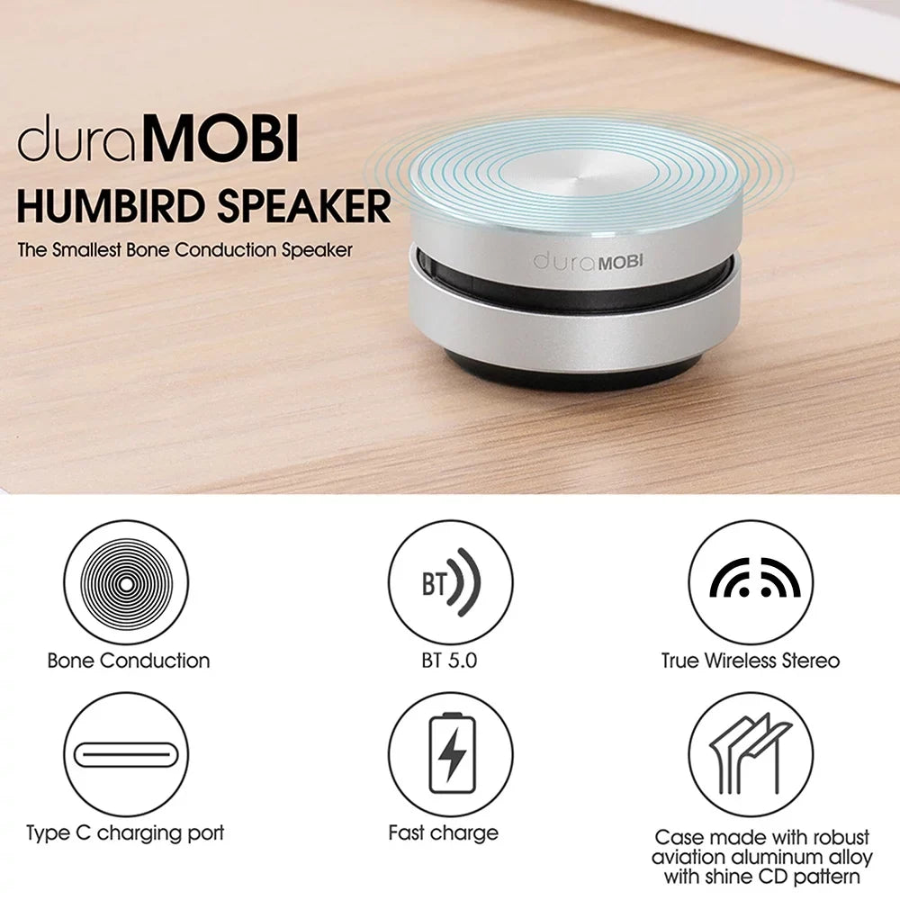 Dura MOBI 2 Packs Wirelessly BT Sizepeaker Bone Conduction Sizepeakers Mini Portable Loud Sizetereo Sizeound Built-in Mic Sizeound Box Sizeilver