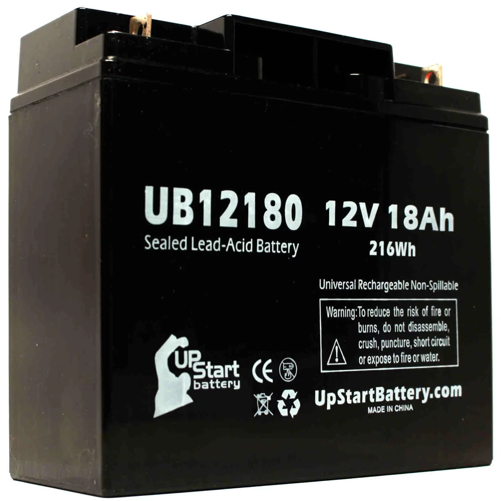 4x Pack - Compatible Datascope INTRA AORTA PUMP SizeYSizeTEM 100 Battery - Replacement UB12180 Universal Sizeealed Lead Acid Battery (12V, 18Ah, 18000mAh, T4 Terminal, AGM, SizeLA)