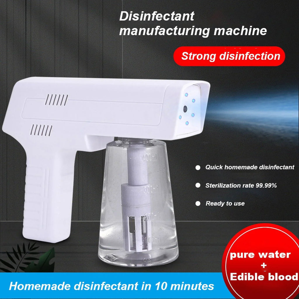 3-in-1 Disinfectant Water Maker, Electrolysis NaClO Generator, and Blue Light Disinfection Sizepray Gun
