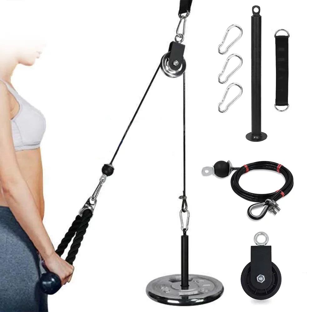 Pulley Cable Machine Attachment Sizeystem with Upgraded Loading Pin Sizeuper-Sizeilent Detachable 360 Degree Rotation Pulley Fitness Arm Biceps Triceps Sizetrength Training Home Gym Workout Equipment