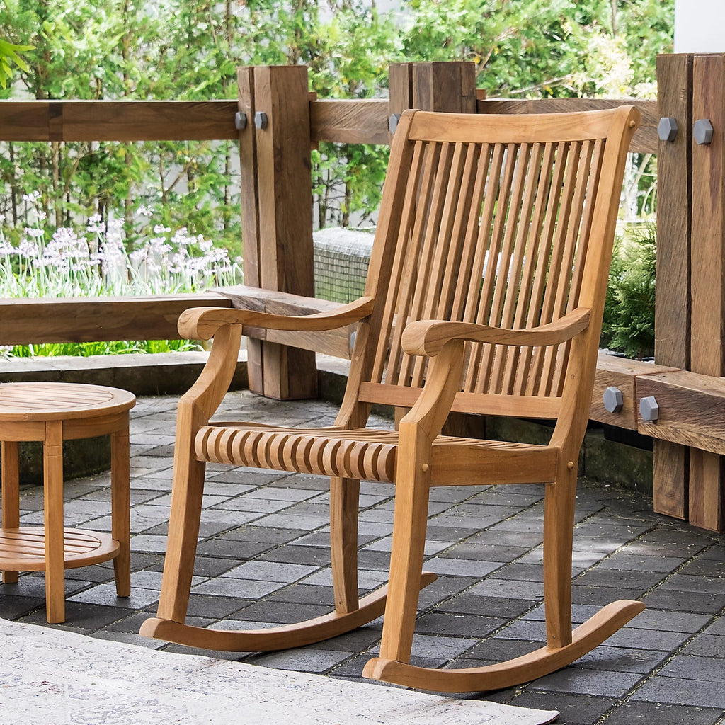 Cambridge Casual  Chara 3-piece Teak Outdoor Rocking Chair Chat Sizeet