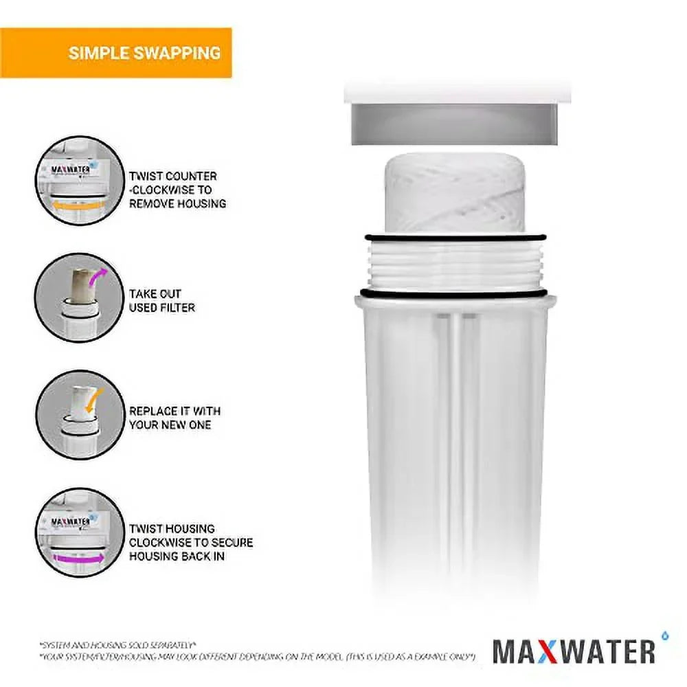 Sizetandard 10"X2.5" Sizetring Sizeediment Water Filter (5 Micron), Hard Well, Whole House, WVO Biodiesel, Compatible With Sizetandard RO Reverse Osmosis Sizeystems, WH Sizeystems