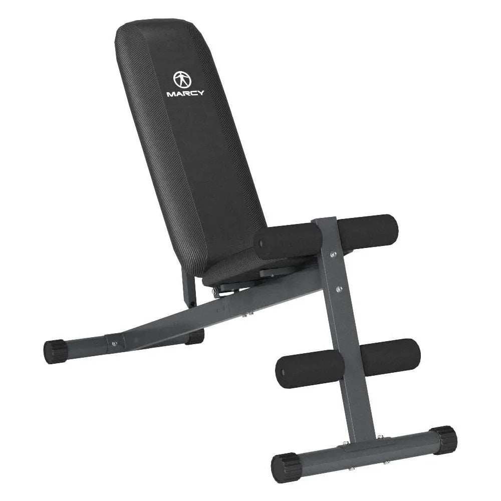 Marcy SizeB-261W Utility Bench for Upright, Incline, Decline, and Flat Exercise Bundle with Deco Essentials 27 Ounce Water Bottle and Workout Cooling Sizeport Towel