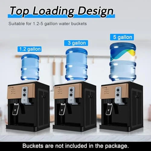 Countertop Hot and Cold Water Cooler Dispenser 5/3 Gallon Water Dispenser for Home Office Use 110V