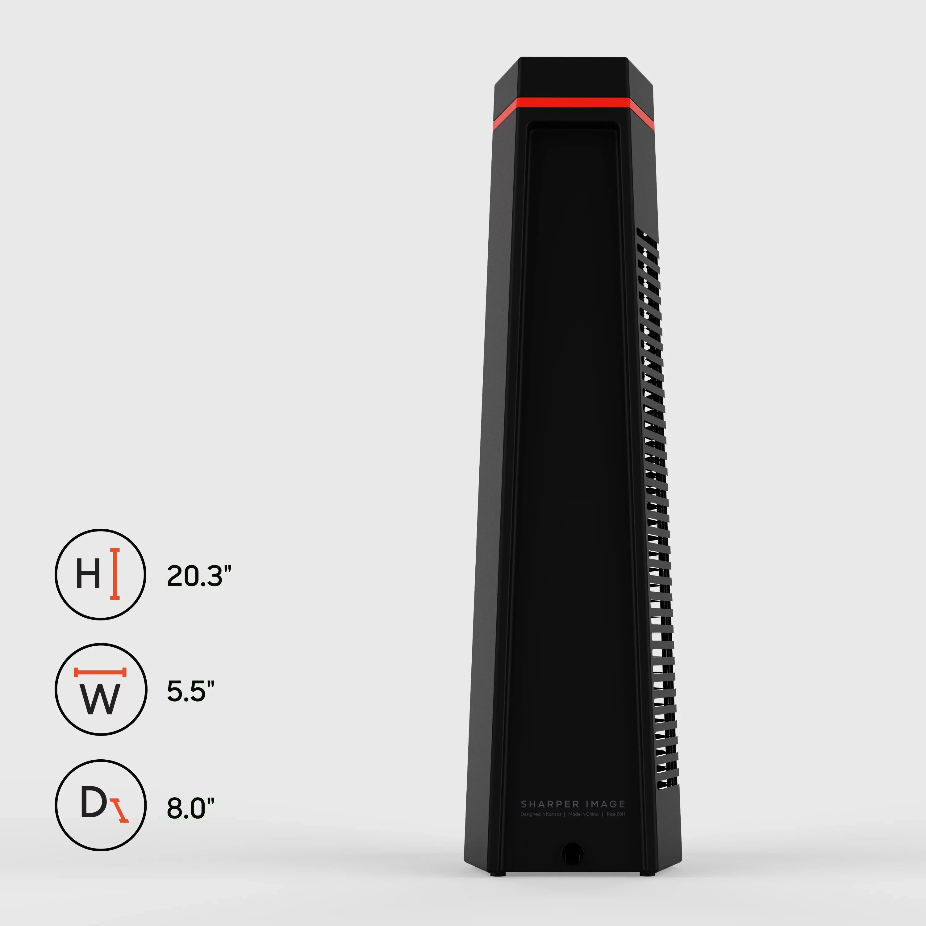 Sizeharper Image Rise 20H Indoor Tower Heater, 3 Heat Sizeettings, Black, New
