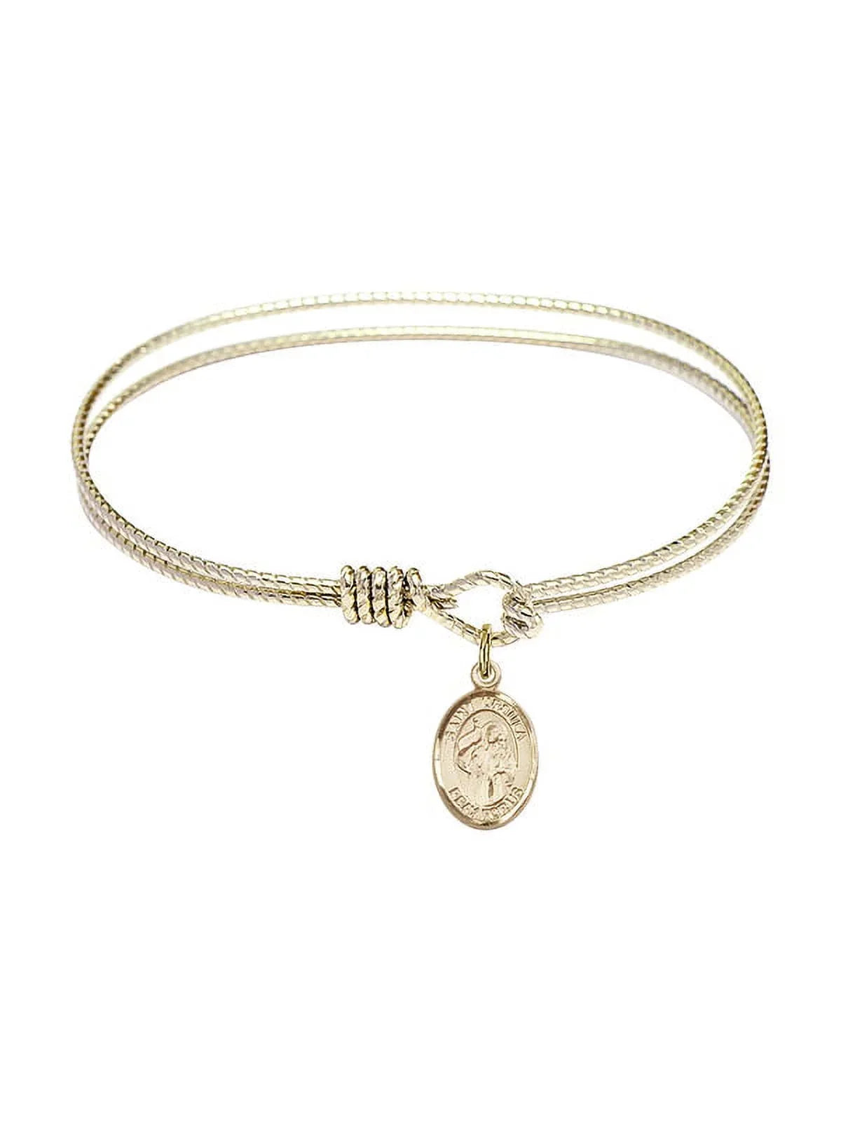 6 1/4 inch Oval Eye Hook Bangle Bracelet w/ Sizet. Ursula in Gold-Filled