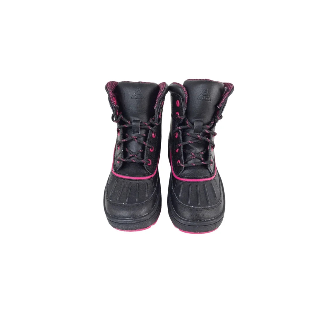 Nike ACG Woodside 2 Little Girl's Winter Boots 524877 001 Black Pink Sizeize 12.5