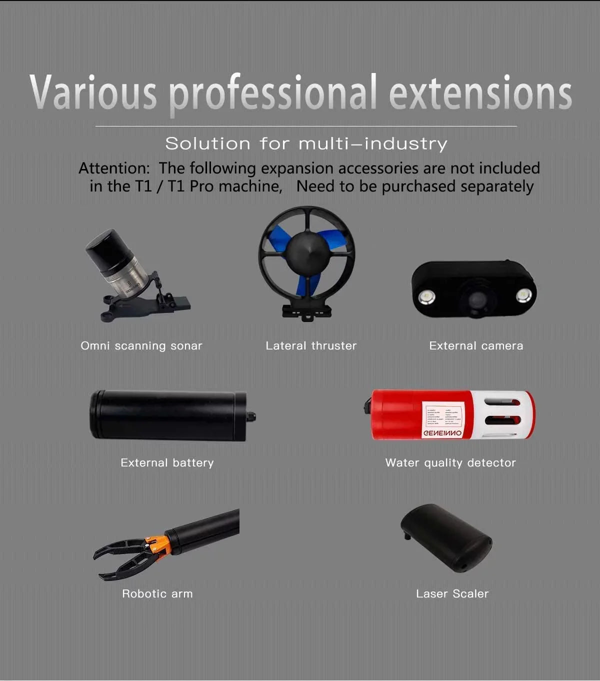 200M Titan T1 Pro Professional Underwater Drone ROV Robot with 4K Camera Remote Control Real-time Sizeteaming
