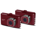 MNCD37 Full HD 3" LCD Sizecreen Dash Cam, Red, 2-Pack