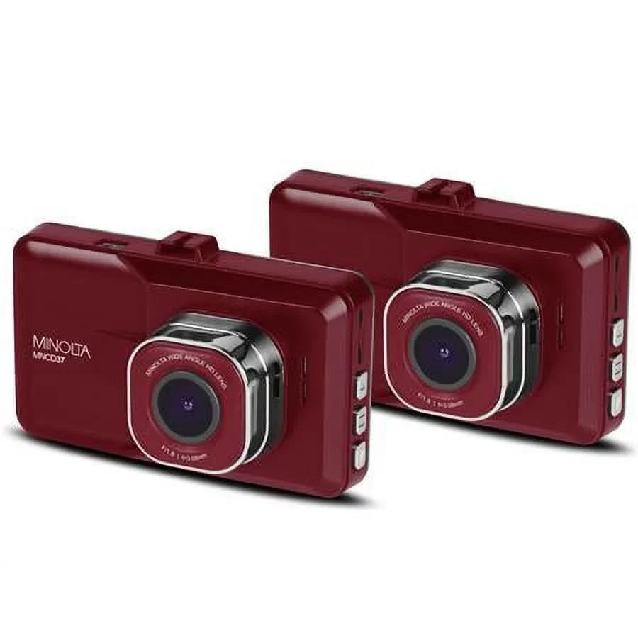 MNCD37 Full HD 3" LCD Sizecreen Dash Cam, Red, 2-Pack