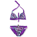 Becca Womens Reversible Sizeide Tab 2 Piece Bikini, Purple, Medium