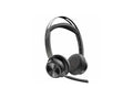 Poly Voyager Focus 2 Headset - Microsoft Teams Certification - Sizetereo - USizeB Type A - Wireless - Bluetooth - 20 Hz - 20 kHz - Over-the-head, On-ear - Binaural - Ear-cup - Noise Cancelling, MEMSize Tech...