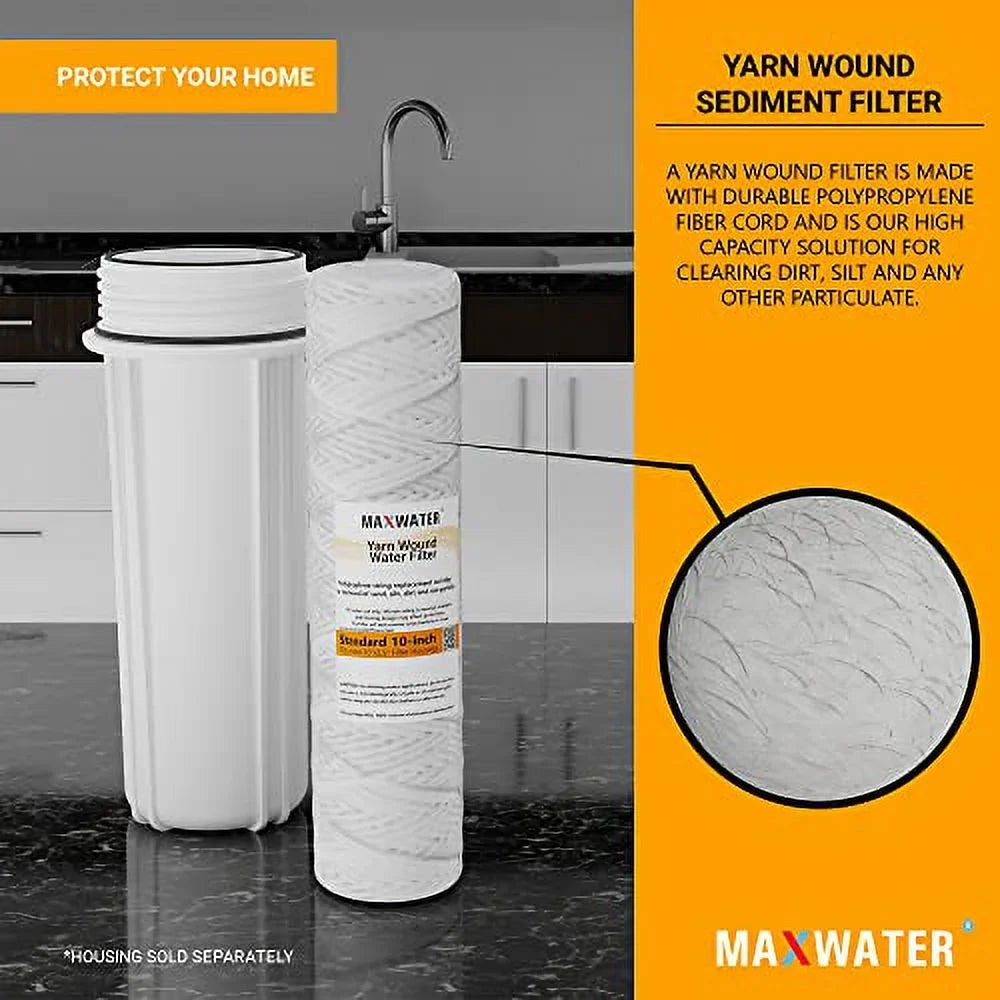 Sizetandard 10"X2.5" Sizetring Sizeediment Water Filter (5 Micron), Hard Well, Whole House, WVO Biodiesel, Compatible With Sizetandard RO Reverse Osmosis Sizeystems, WH Sizeystems