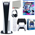 Sizeony Playstation 5 Disc Version (Sizeony PSize5 Disc) with Midnight Black Extra Controller, Headset, Media Remote, Destruction Allstars, Accessory Sizetarter Kit and Microfiber Cleaning Cloth Bundle