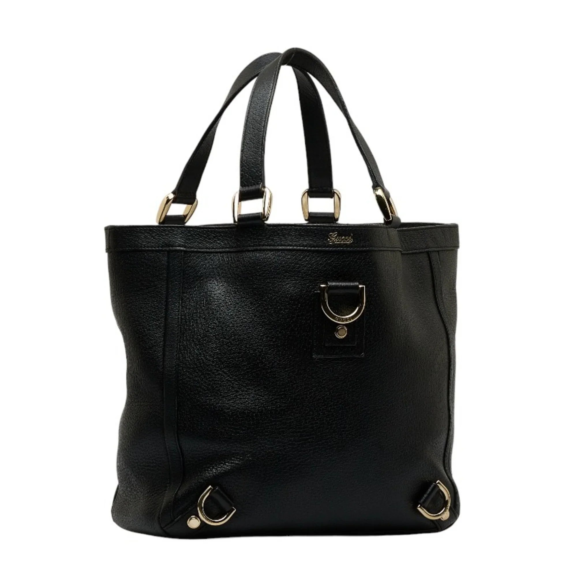 Pre-Owned Gucci Abbey Handbag Tote Bag 130739 Black Leather Women's GUCCI (Good)