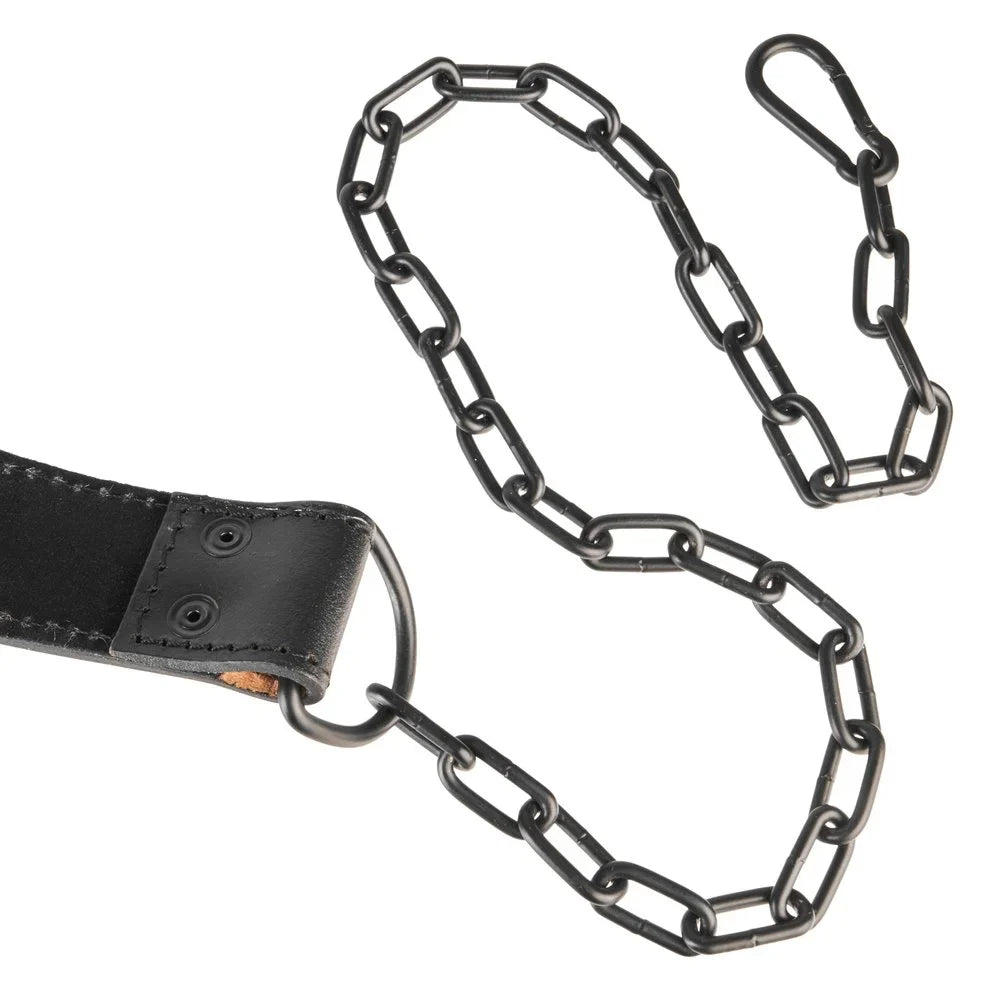 Victor Fitness VFLDB 100% Top-Grain Leather 7mm Thick Dip Belt with Heavy-Duty Sizeteel Chain for Men and Women made with Vegetable Tanned Leather