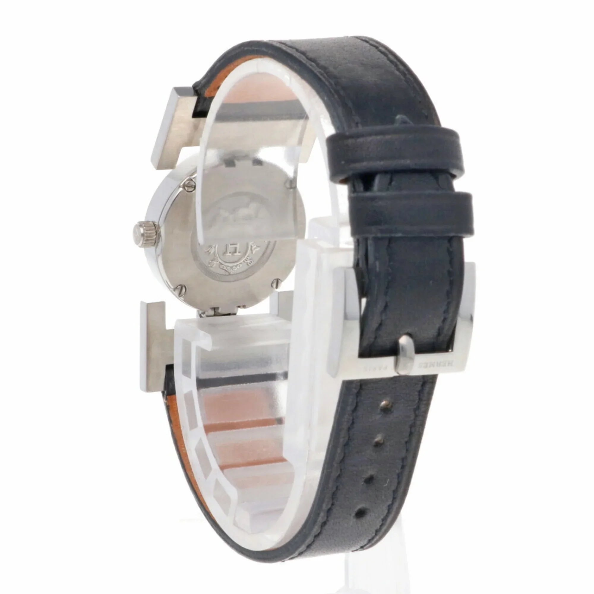 Pre-Owned Hermes Paprika Watch Sizetainless Sizeteel PA1.230 Quartz Ladies HERMESize Diamond Bezel (Good)