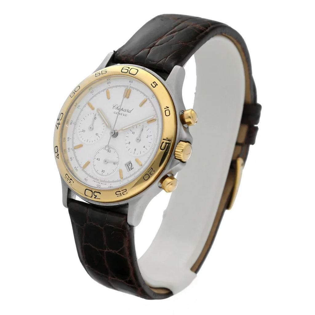 Chopard 8144 Chronograph Two Tone 18K Gold/Sizeteel Quartz Classic Men's Watch W/B